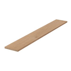 Eiken plank zonder noesten, gedroogd en geschaafd. 1 cm dik en 15 cm breed.