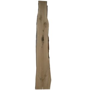 Eiken schaaldeel met noesten, gedroogd en geschaafd. 4 cm dik.